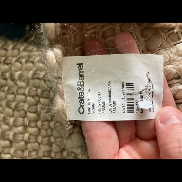 Crate and barrel Landyn Sesame throw - Picture 5 of 6